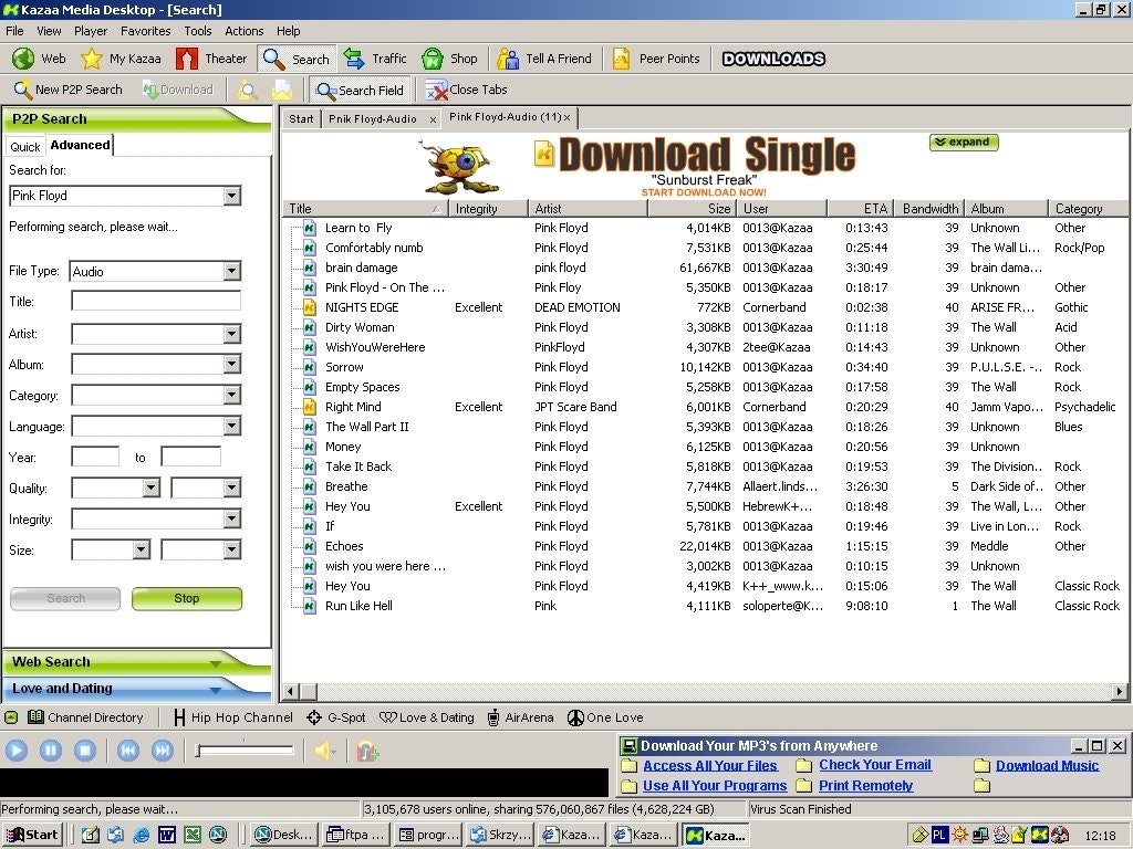 Screenshot af Kazaa Media Desktop