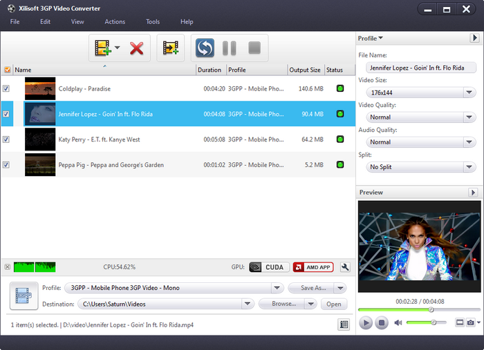 Screenshot af Xilisoft 3GP Video Converter