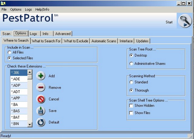 Screenshot af eTrust PestPatrol Anti-Spyware