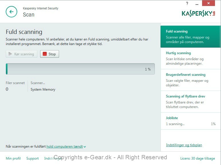 Screenshot af Kaspersky Internet Security