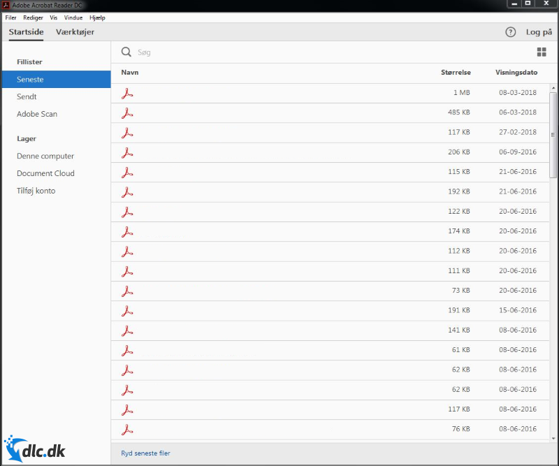Screenshot af Adobe Acrobat Reader