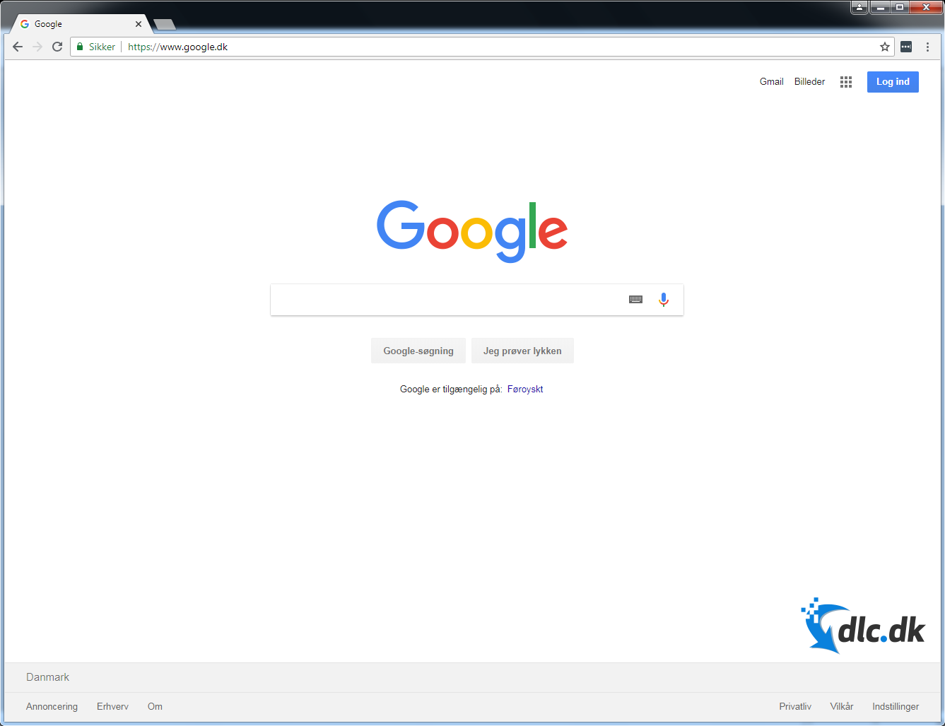 Screenshot af Google Chrome