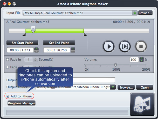 Screenshot af 4Media iPhone Ringtone Maker