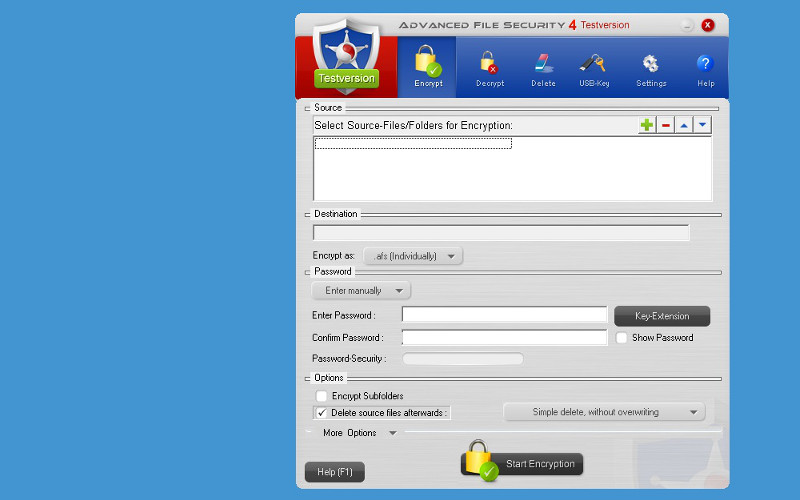Screenshot af Advanced File Security