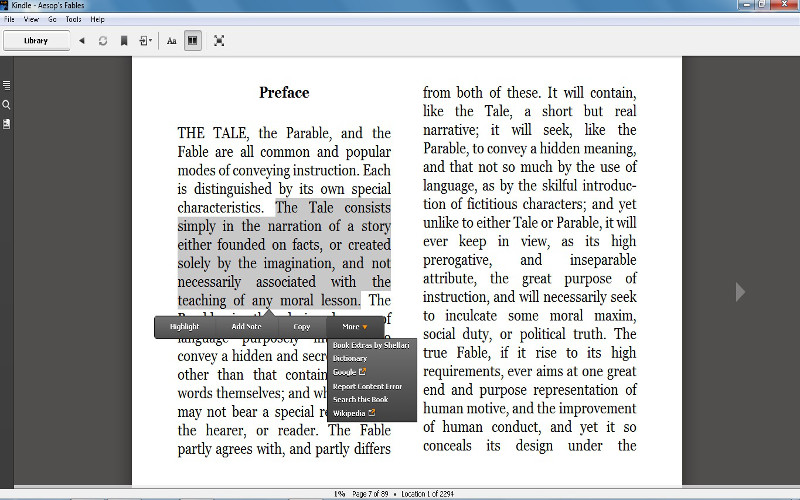 Screenshot af Kindle für PC