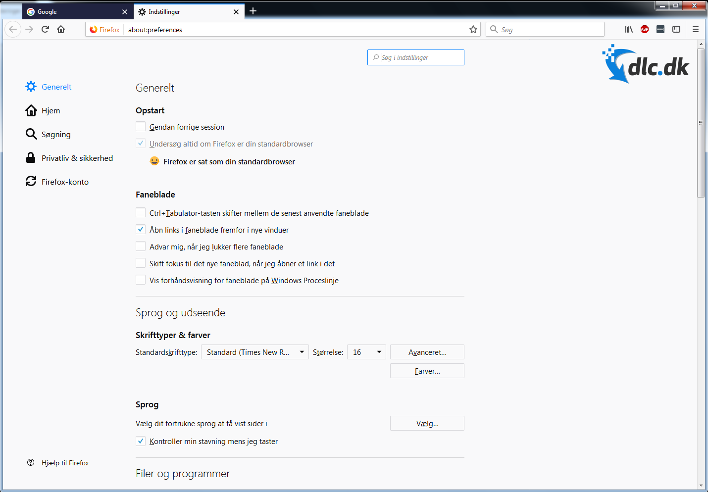 Screenshot af Firefox für Mac (deutsch)