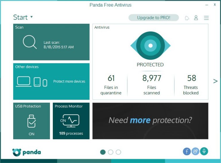 Screenshot af Panda Free Antivirus