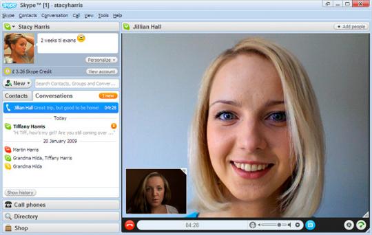 Screenshot af Skype