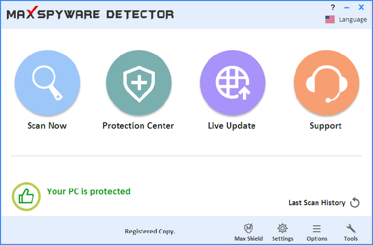 Screenshot af Max Spyware Detector