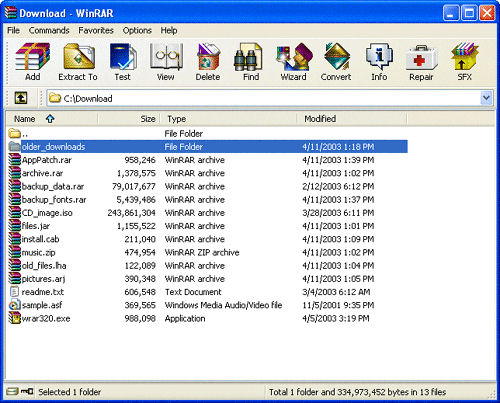 Screenshot af WinRAR für Mac