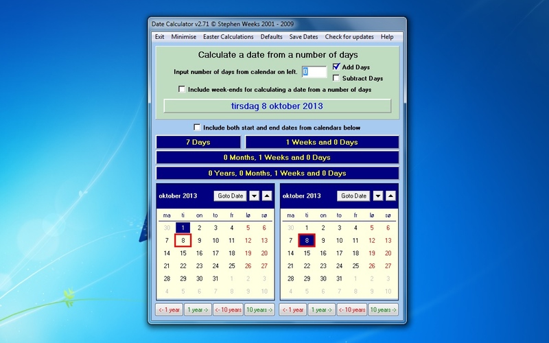 Screenshot af Date Calculator