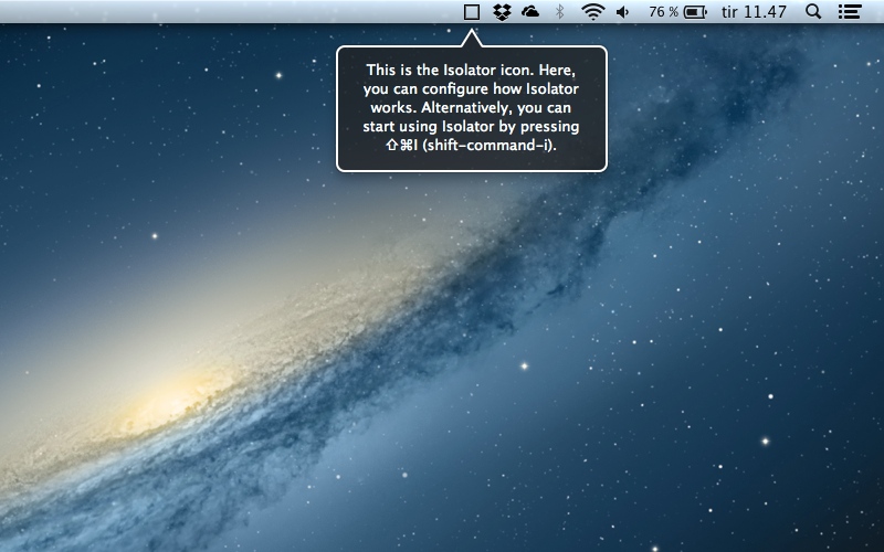 Screenshot af Isolator til Mac