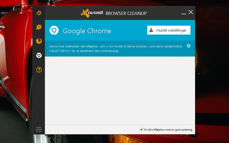 Screenshot af avast! Browser Cleanup