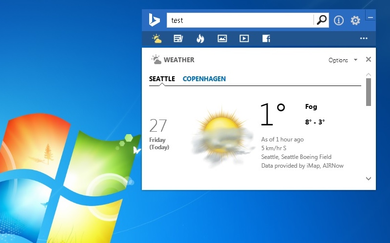 Screenshot af Bing Desktop