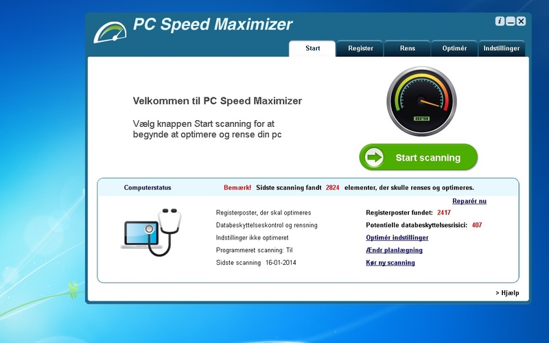 Screenshot af PC Speed Maximizer