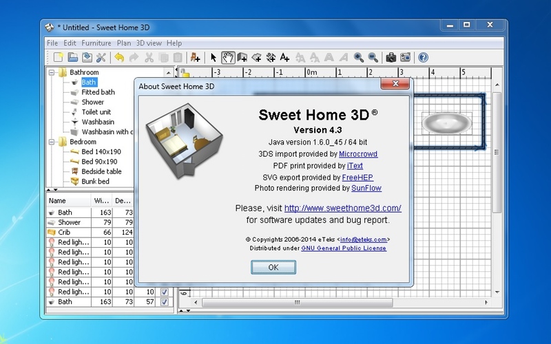 Screenshot af Sweet Home 3D