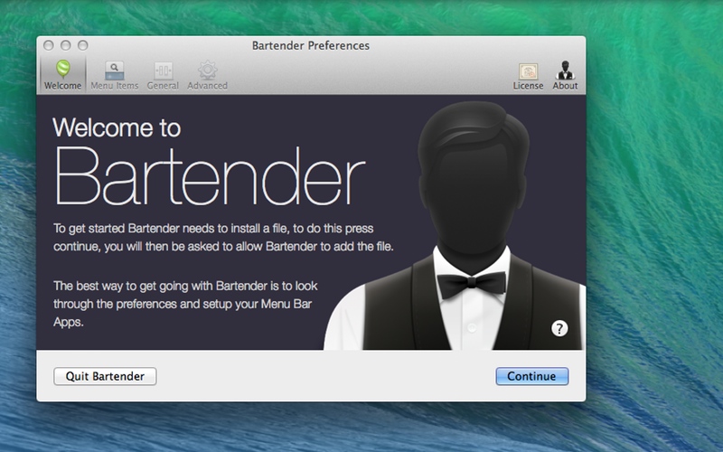 Screenshot af Bartender für Mac