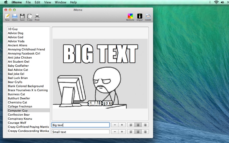 Screenshot af iMeme für Mac