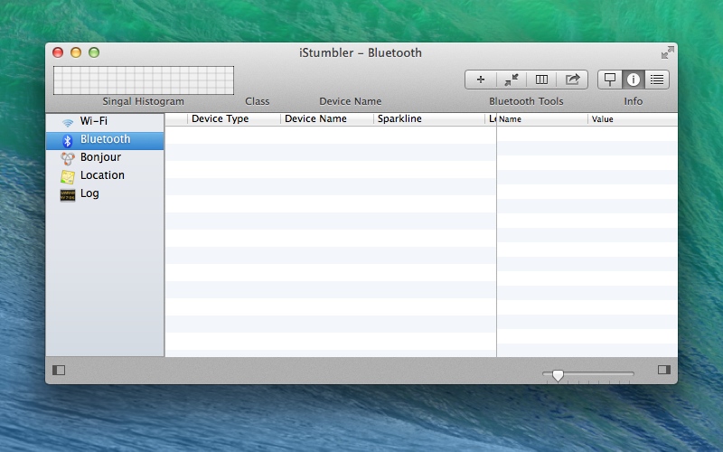 Screenshot af iStumbler für Mac