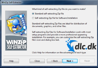 Screenshot af WinZip Self-Extractor