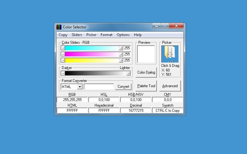 Screenshot af Color Selector