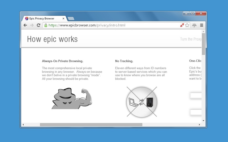 Screenshot af Epic Privacy Browser (Deutsch)