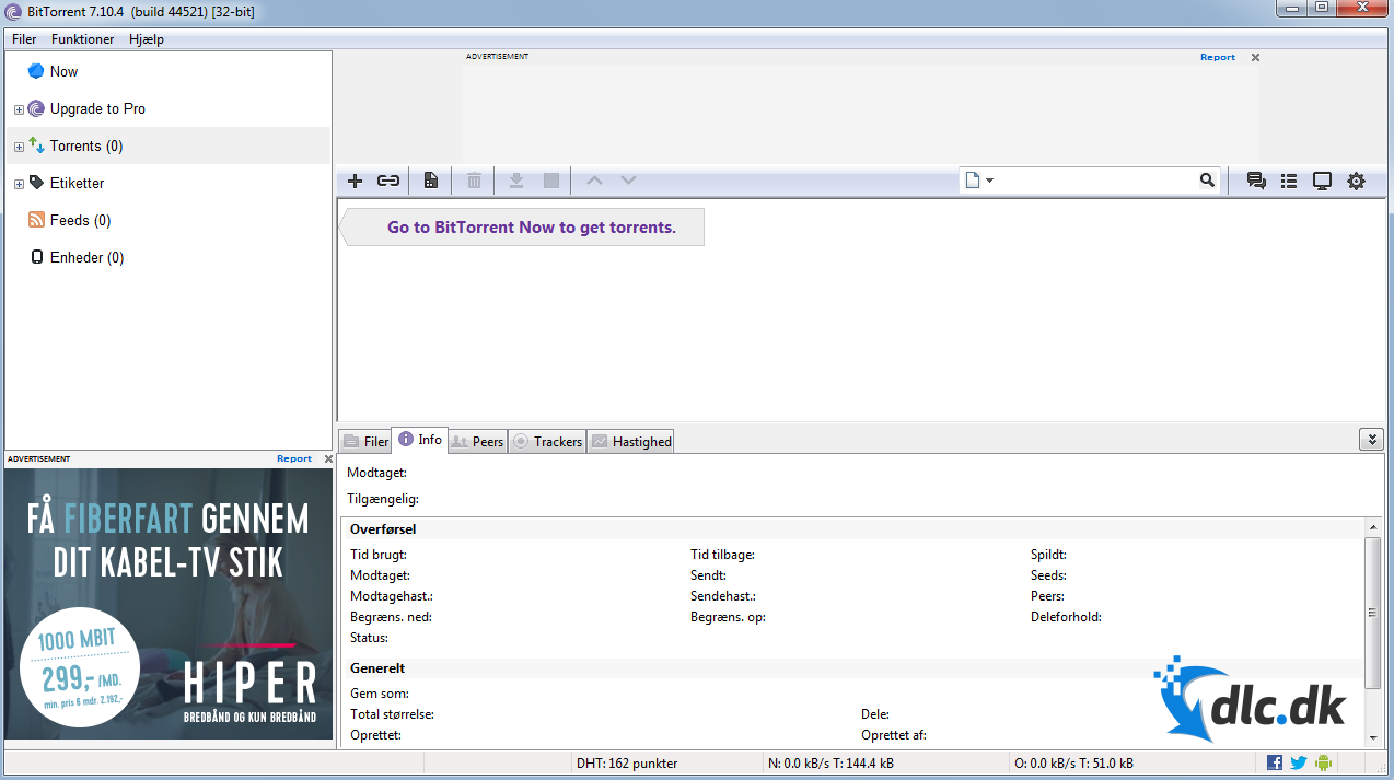 Screenshot af BitTorrent (Deutsch)