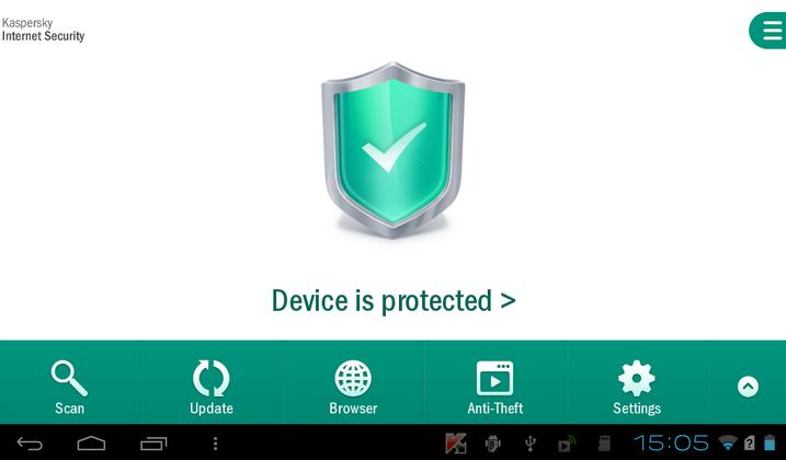 Screenshot af Kaspersky Internet Security für Android
