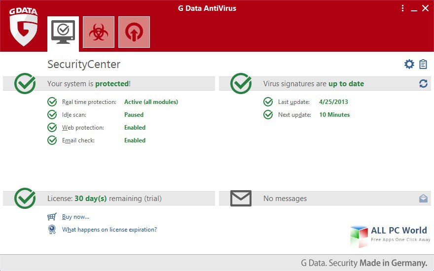 Screenshot af G Data Antivirus