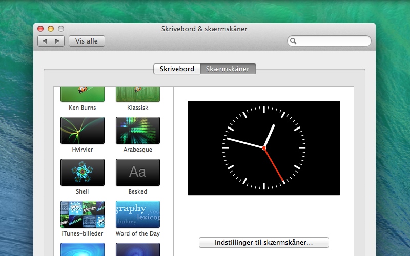 Screenshot af ClockSaver für Mac