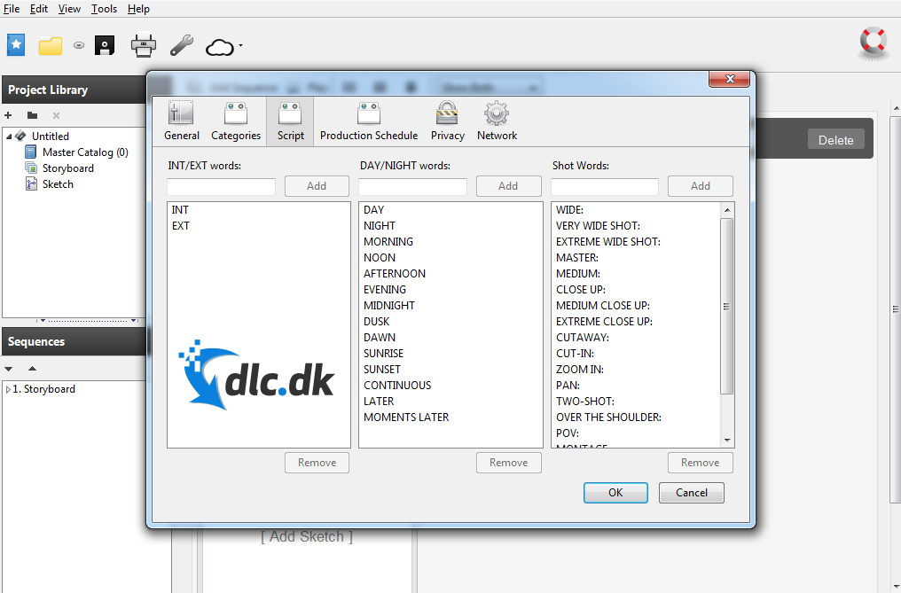 Screenshot af Celtx für Mac