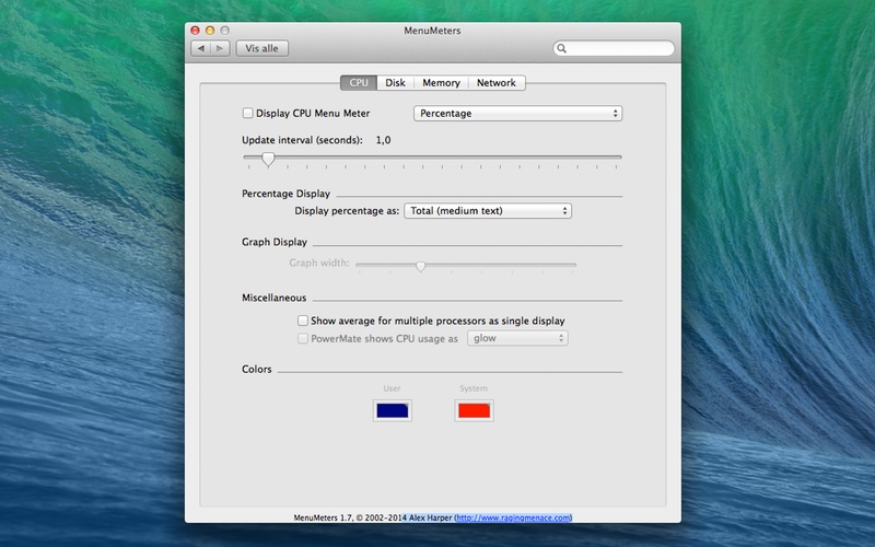 Screenshot af MenuMeters für Mac