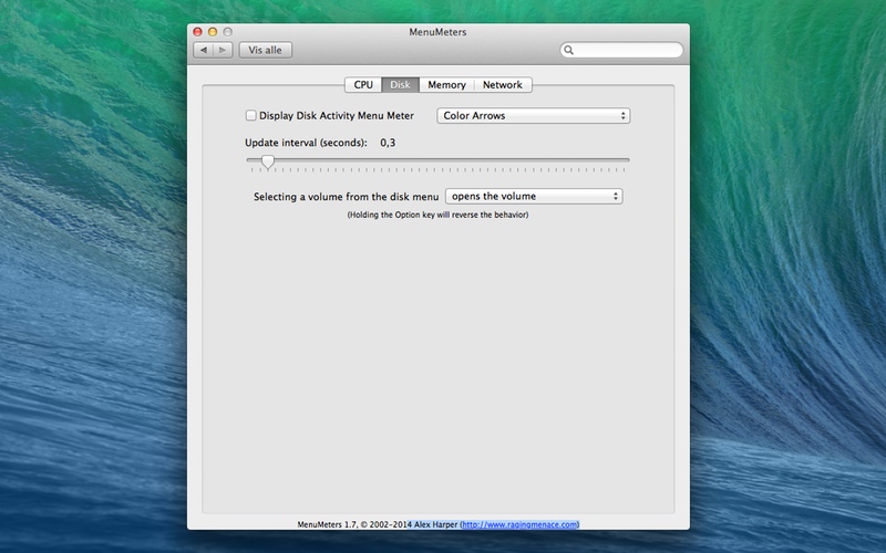 Screenshot af MenuMeters für Mac