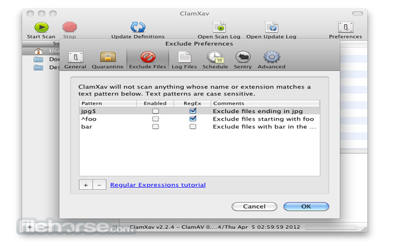 Screenshot af ClamXav für Mac