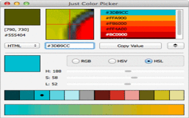 Screenshot af Just Color Picker für Mac