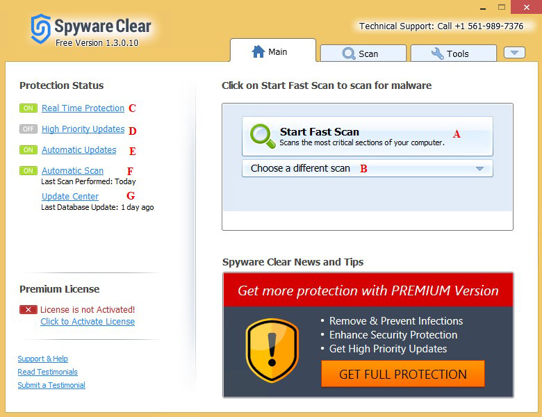 Screenshot af Spyware Clear