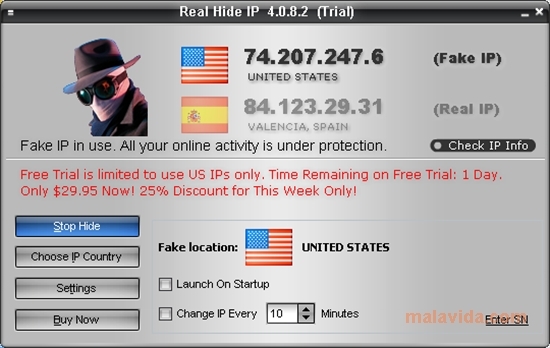 Screenshot af Real Hide IP