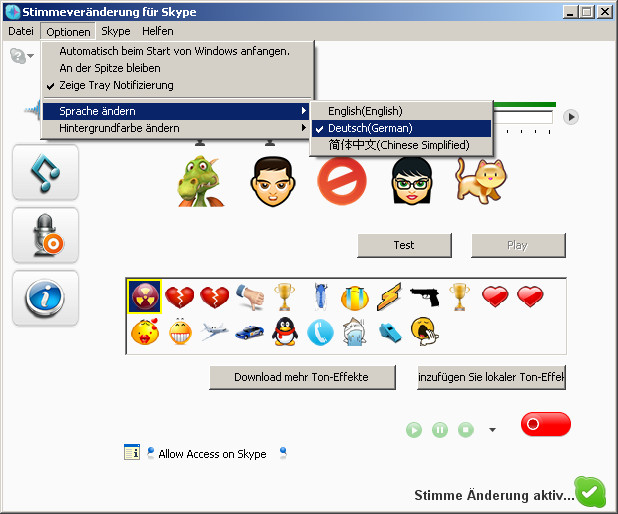Screenshot af Voice Changer for Skype