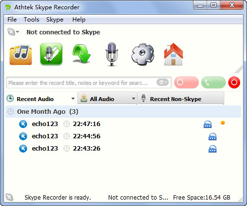 Screenshot af Skype recorder