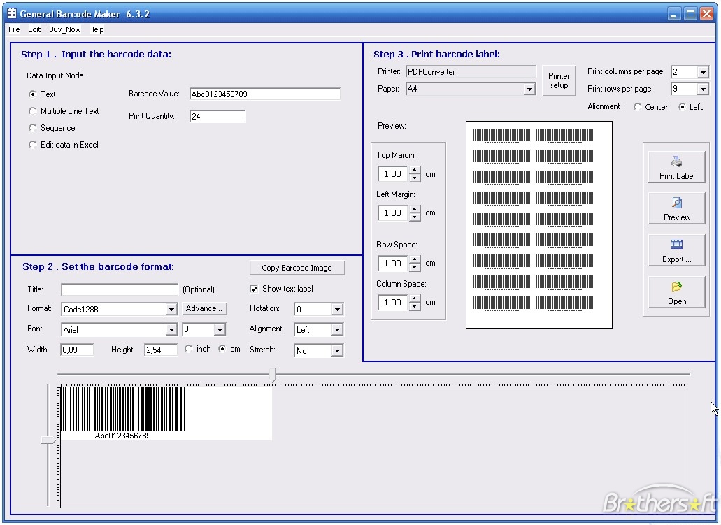 Screenshot af General Barcode Maker