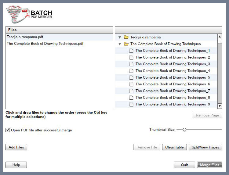 Screenshot af Batch PDF Merger
