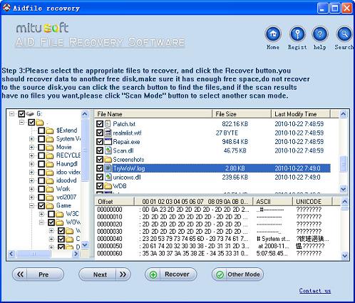 Screenshot af Aidfile Recovery Software (Professional Edition)