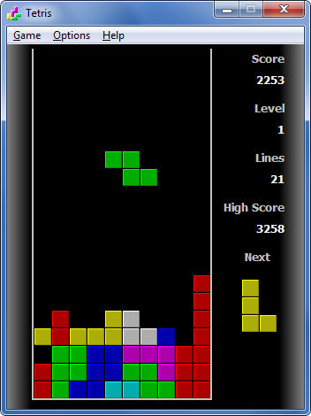 Screenshot af Tetris