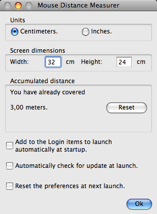 Screenshot af Mouse Distance Measurer