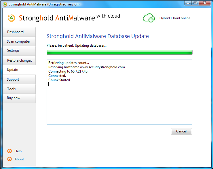 Screenshot af Stronghold AntiMalware