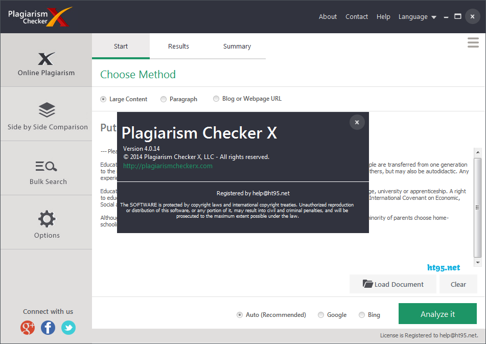 Screenshot af Plagiarism Checker X