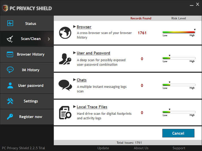 Screenshot af PC Privacy Shield
