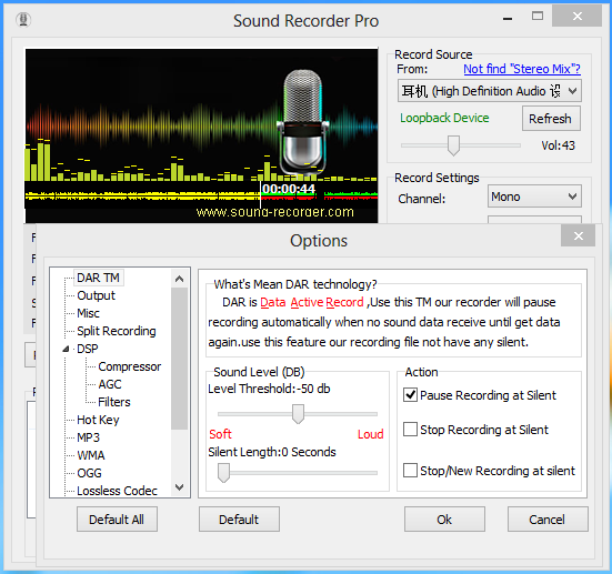 Screenshot af Sound Recorder Professional