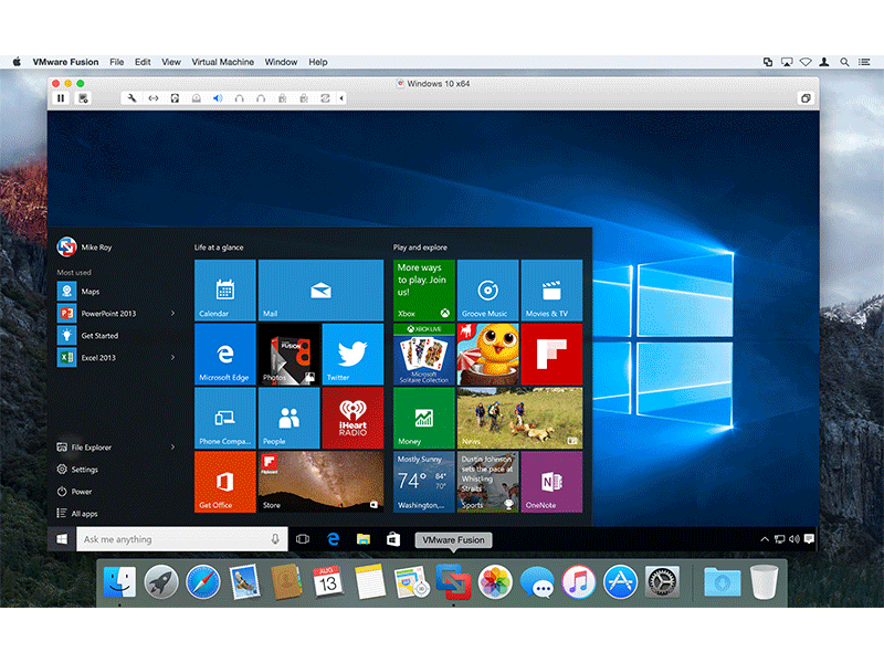 Screenshot af VMware Fusion für Mac
