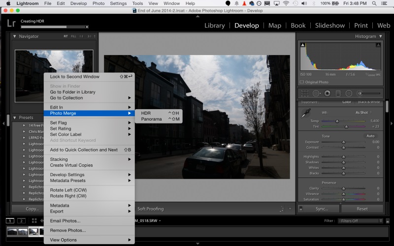 Screenshot af Adobe Photoshop Lightroom für Mac